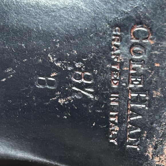 VTG Cole Haan Womens Loafer Pump Size 8.5B Brown Leather Block Heel Y2K 90s Shoe - Picture 10 of 10